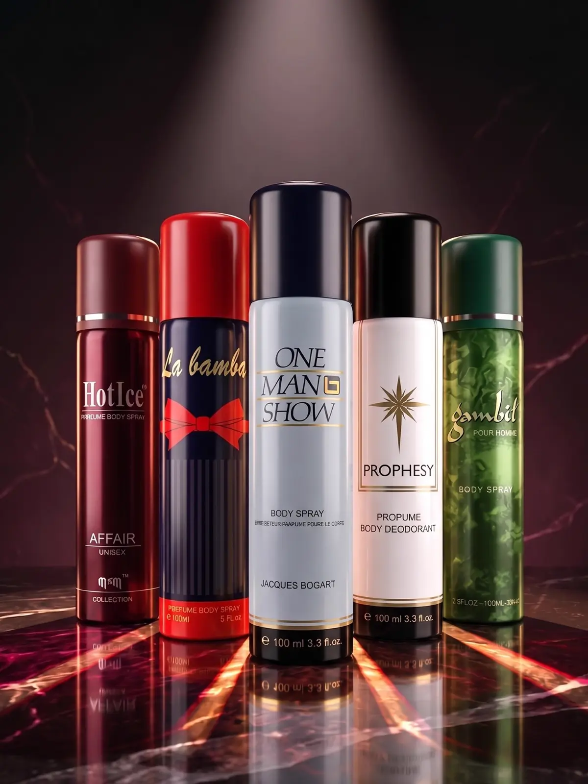5 Pcs Premium Body 100ml Spray Combo for Men 3