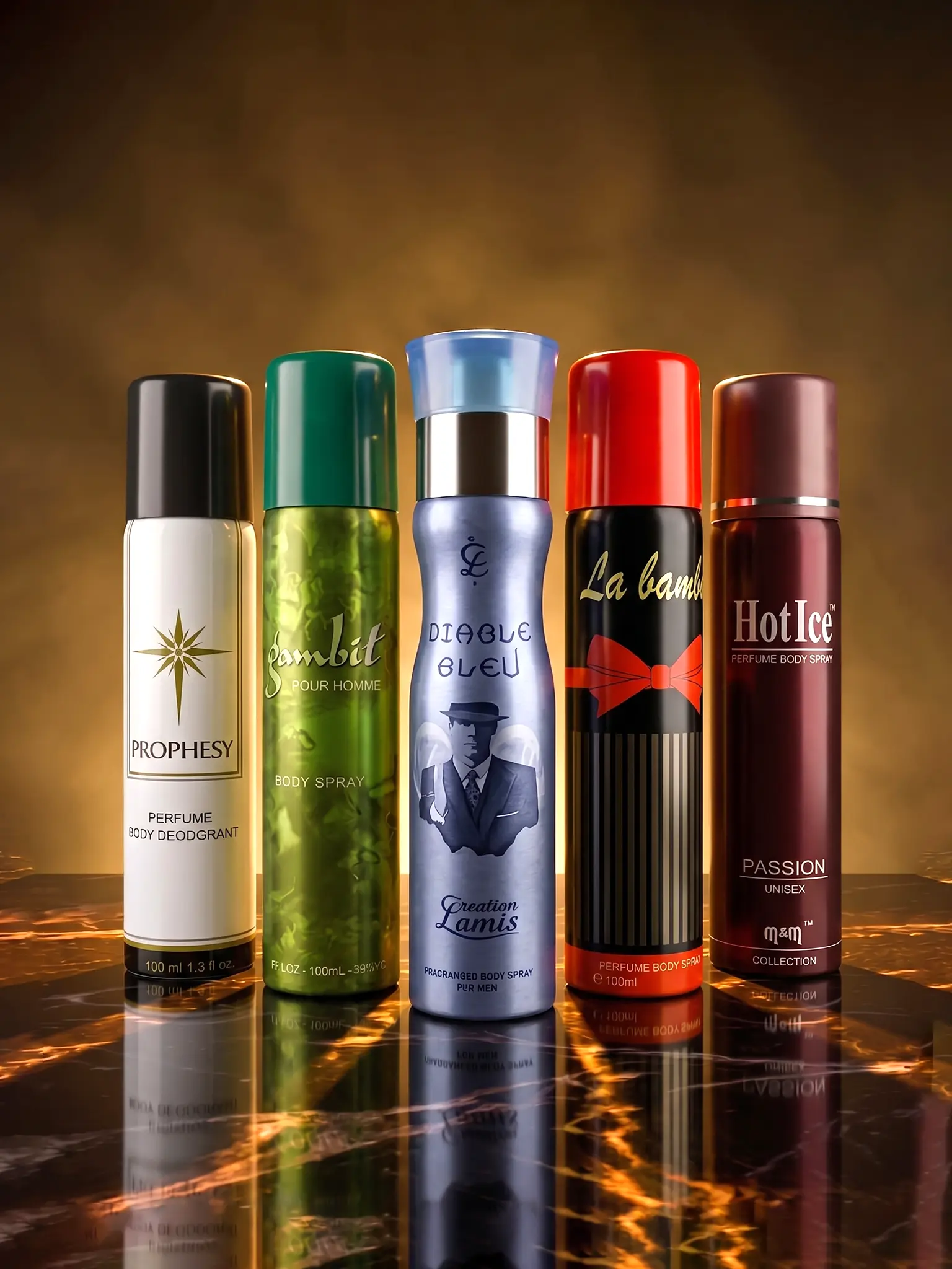 5 Pcs Premium Body 100ml Spray Combo for Men 1