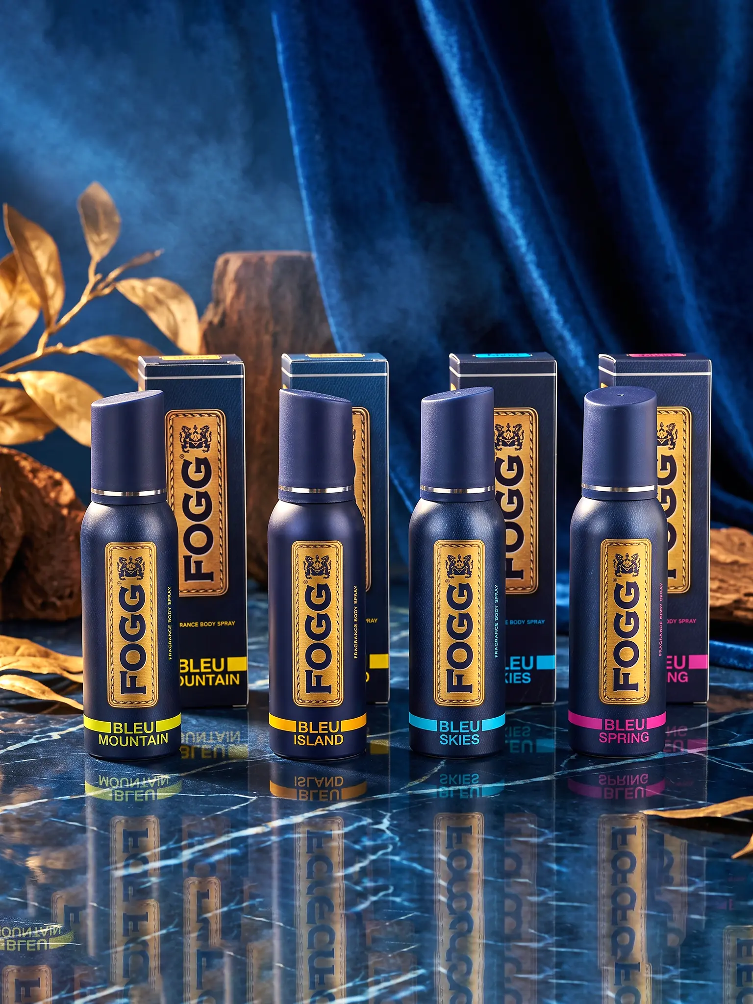 FOGG Bleu Collection — Bleu Mountain, Bleu Skies, Bleu Spring & Bleu Island