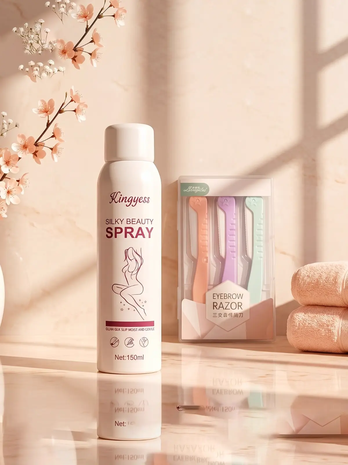 King Yes Silky Beauty Spray (150ml) + Premium Eyebrow Razor (3 Pcs Set) 3