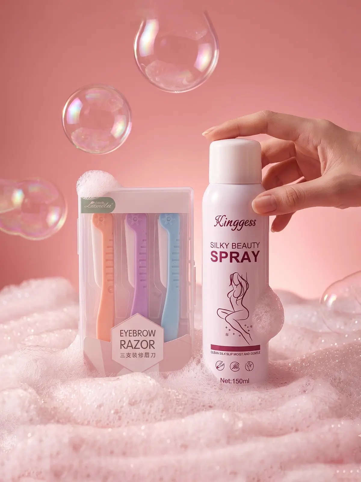 King Yes Silky Beauty Spray (150ml) + Premium Eyebrow Razor (3 Pcs Set) 4