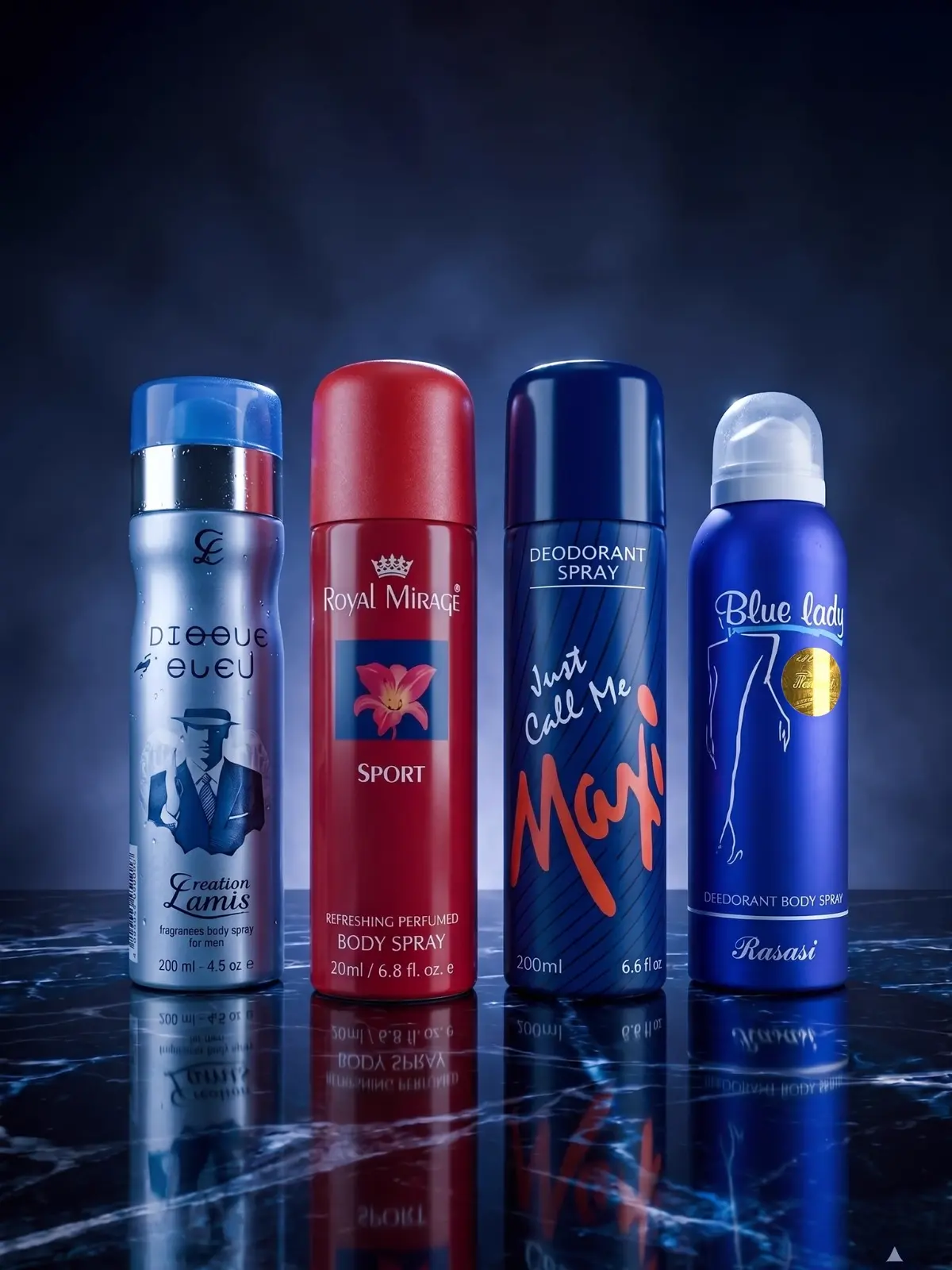 200 ML 4 Pcs Premium Body Spray Combo